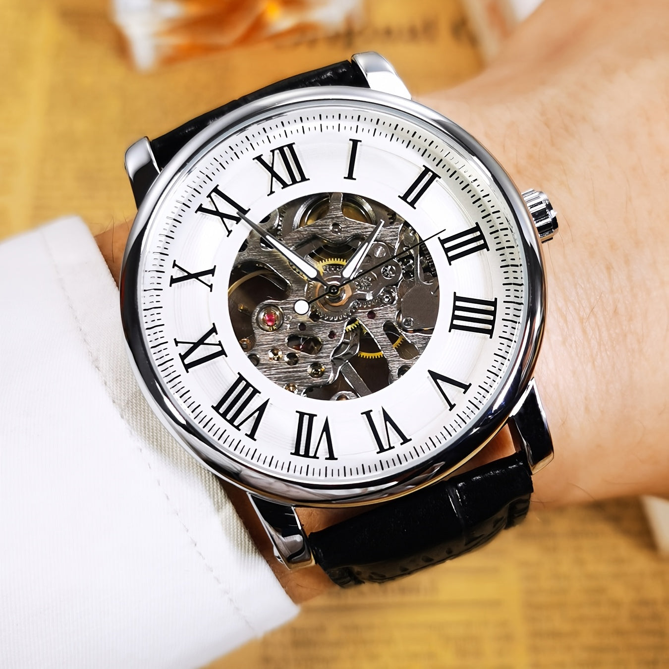 1pc Fashion Business Mechanical Watch for Men Luminous Hands Classic Mens Watches Top Brand Luxury Wristwatches