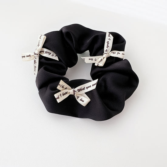 1/2pcs New Sweet Bow Black/White Combination Scrunchies, Temperament Satin Hair Rope Scrunchies Hair Additions, Elegant Fashion Hair Additions, Suitable for Daily Wear, Hair Additions, Hair Tie, Hair Rope, Ponytail Headwear Elastic Hair Band