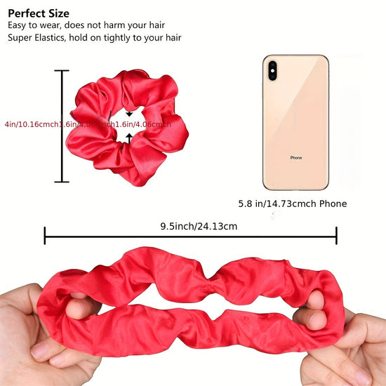 Cross-border Set Satin Elastic Hairband, Simple and Easy-matching French Hair Tie, Ponytail Hairband, Women's Hair Accessories