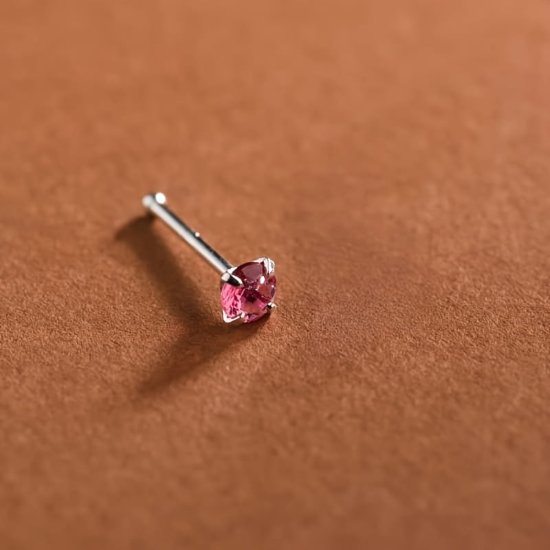 Multi-Colored Stud/Nose Stud, Multi-Colored Zirconia Straight Bar Earring/Nose Stud | 3Mm Mini + Hypoallergenic Material | Daily Invisible Wear | Piercing Jewelry | Student Party Jewelry
