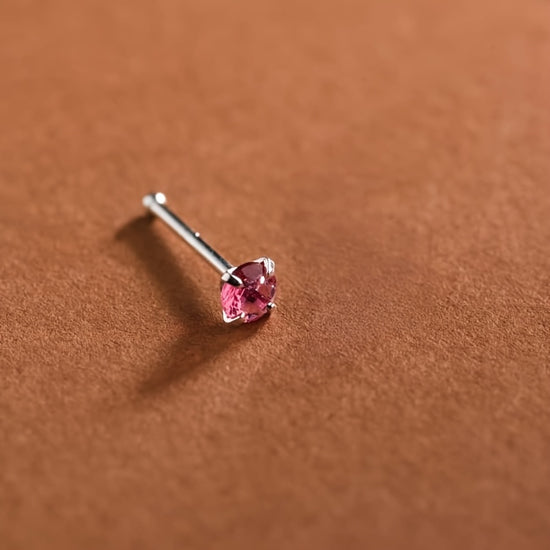 Multi-Colored Stud/Nose Stud, Multi-Colored Zirconia Straight Bar Earring/Nose Stud | 3Mm Mini + Hypoallergenic Material | Daily Invisible Wear | Piercing Jewelry | Student Party Jewelry