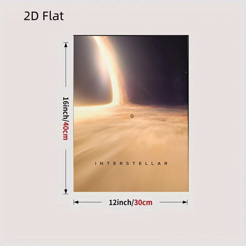 2D Flat, a Frameless Multi-size Canvas Painting, Interstellar Minimalist Poster _ Christopher Nolan _ Interstellar Merchandise _ Space Art _ Giant, 2D Flat