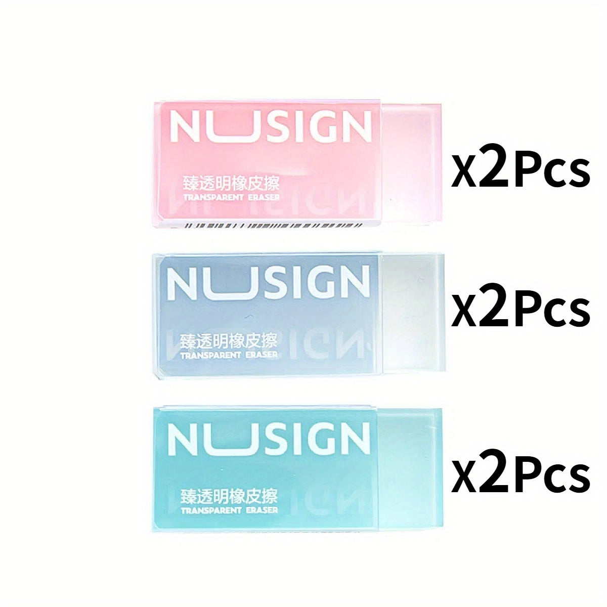 Deli Lovely Eraser for Ins Simplicity Solid Color Eraser Transparent Visible Pencil Eraser Back to School Cute Student Supplies (Color Random)
