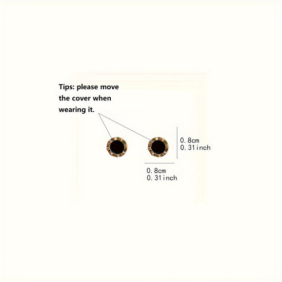 1 Pair Vintage-Inspired Easy Black Circle Stud Earrings Versatile for Daily And Party Wear - All-Season Fashion Accessory