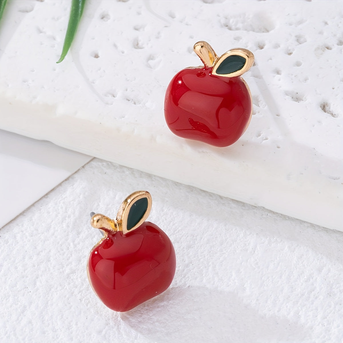 Trendy Creative Red Apple Earrings from Europe And America