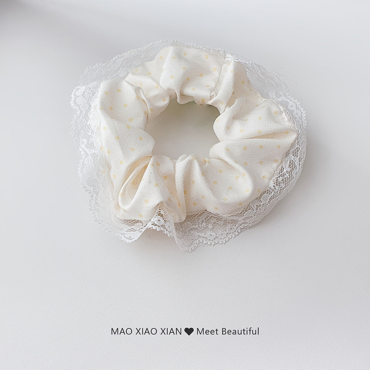 1/3pcs Sweet Lace-Trimmed Polka Dot Print Ponytail Holder, Elegant Sweet Fairy-Style Hair Tie, Versatile Korean-Style Durable Hair Elastic, Women's Hair Accessory, Valentine's Day Hair Accessory