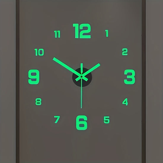 NONZHU Nordic Style Living Room Clock, DIY Acrylic Creative Clock Decoration, Simple Decoration Clock, Silent Wall Sticker Clock, Clock, Living Room and Bedroom Wall Sticker Creative Clock ((The Luminous Style Only Emits Light In Dark Environments)