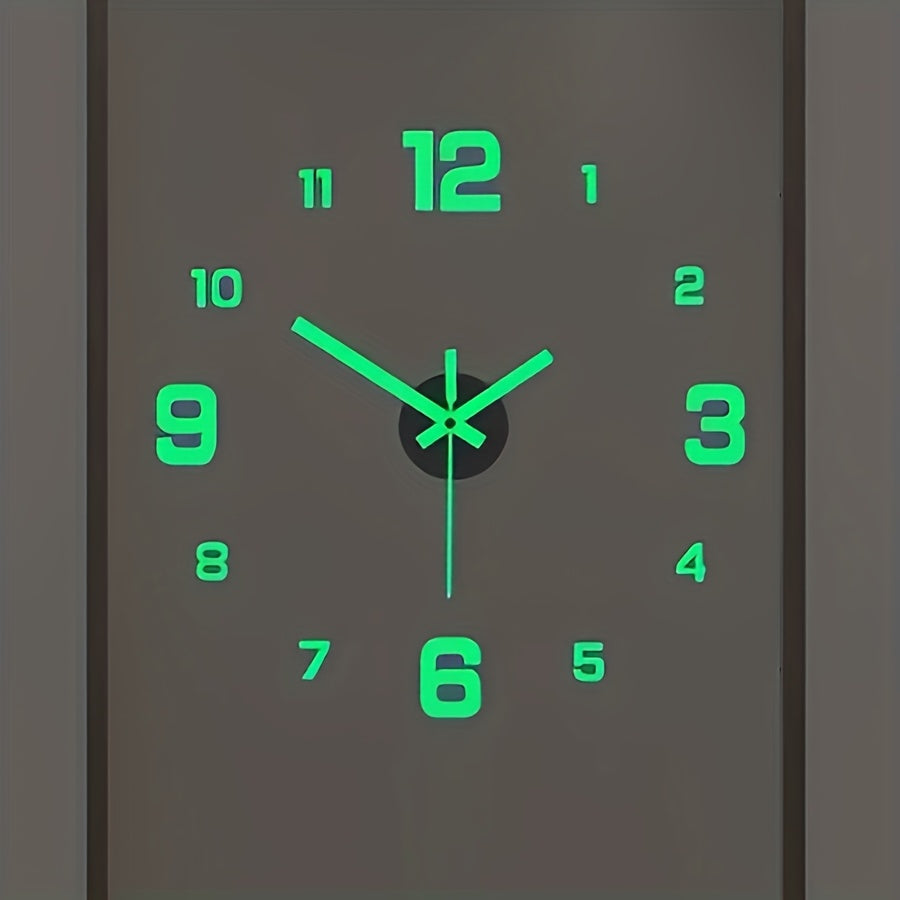 NONZHU Nordic Style Living Room Clock, DIY Acrylic Creative Clock Decoration, Simple Decoration Clock, Silent Wall Sticker Clock, Clock, Living Room and Bedroom Wall Sticker Creative Clock ((The Luminous Style Only Emits Light In Dark Environments)