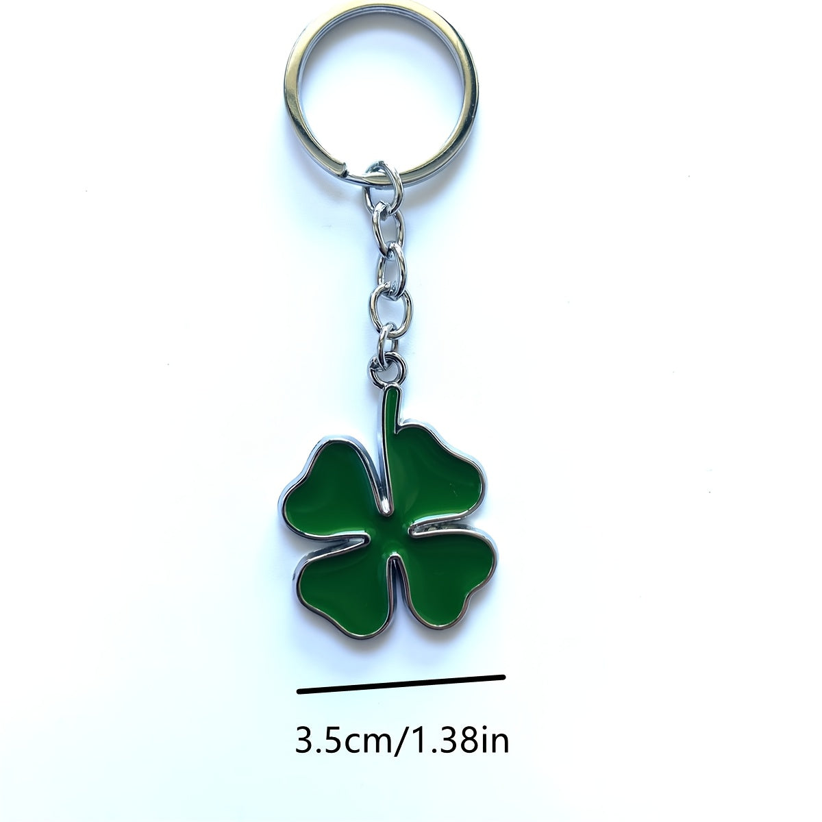 Stylish Green Four-Leaf Clover Keychain - Durable Zinc Alloy, Perfect for Car Keys & Accessories, Good Luck Charm, Keychain Accessory | Stylish Keychain | Durable Zinc Alloy