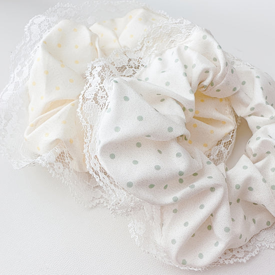 1/3pcs Sweet Lace-Trimmed Polka Dot Print Ponytail Holder, Elegant Sweet Fairy-Style Hair Tie, Versatile Korean-Style Durable Hair Elastic, Women's Hair Accessory, Valentine's Day Hair Accessory