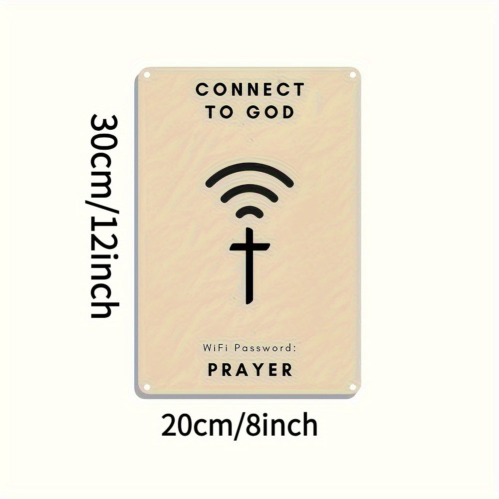 2D Flat, Connected to God" Christian Wooden Wall Art - WiFi Prayer Design, Suitable for Home, Hotel, Bar, Cafe Multifunctional Decoration, 2D Flat Christmas decorations