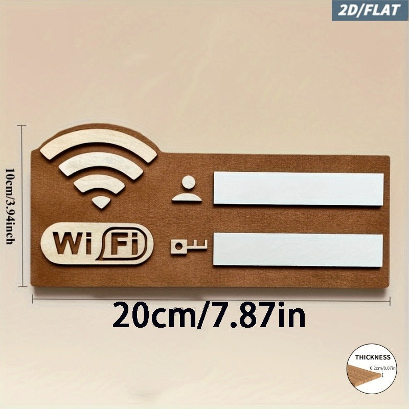 2D Flat, Vintage WiFi Router Sign - No Power Required Password Plaque Suitable for Home Office Cafe Decor, Artificial/Brown Minimalist Suitable for Housewarming or Mother's Day Gift, WiFi Password Reminder Board, 2D Flat