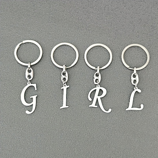 1pc Fashionable Stainless Steel 26-Letter Keychain - The Perfect Choice for Men's Backpacks and Car Accessories, Minimalist Pendant