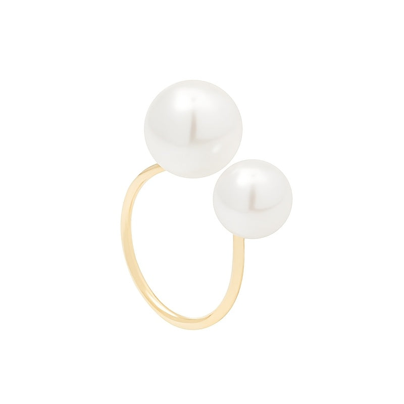 European And American Style Easy Imitation Pearl Ring Opening Adjustable Elegant Versatile Finger Jewelry