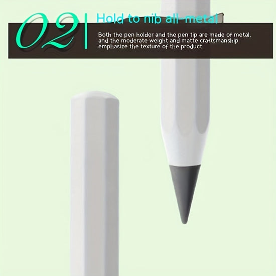 1pc/3pcs 1 Pen/1 Pen + 2 Refills, Metal Pencil with New Technology, Infinite Writing, Eternal Inkless Fountain Pen, Magic Pencil, Drawing Supplies, School and Office Stationery