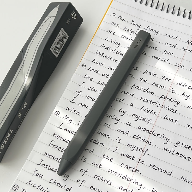 1pc Creative Twistable Gel Pen 0.5mm Black Pen Soft Touch Writing Pen Office Supplies