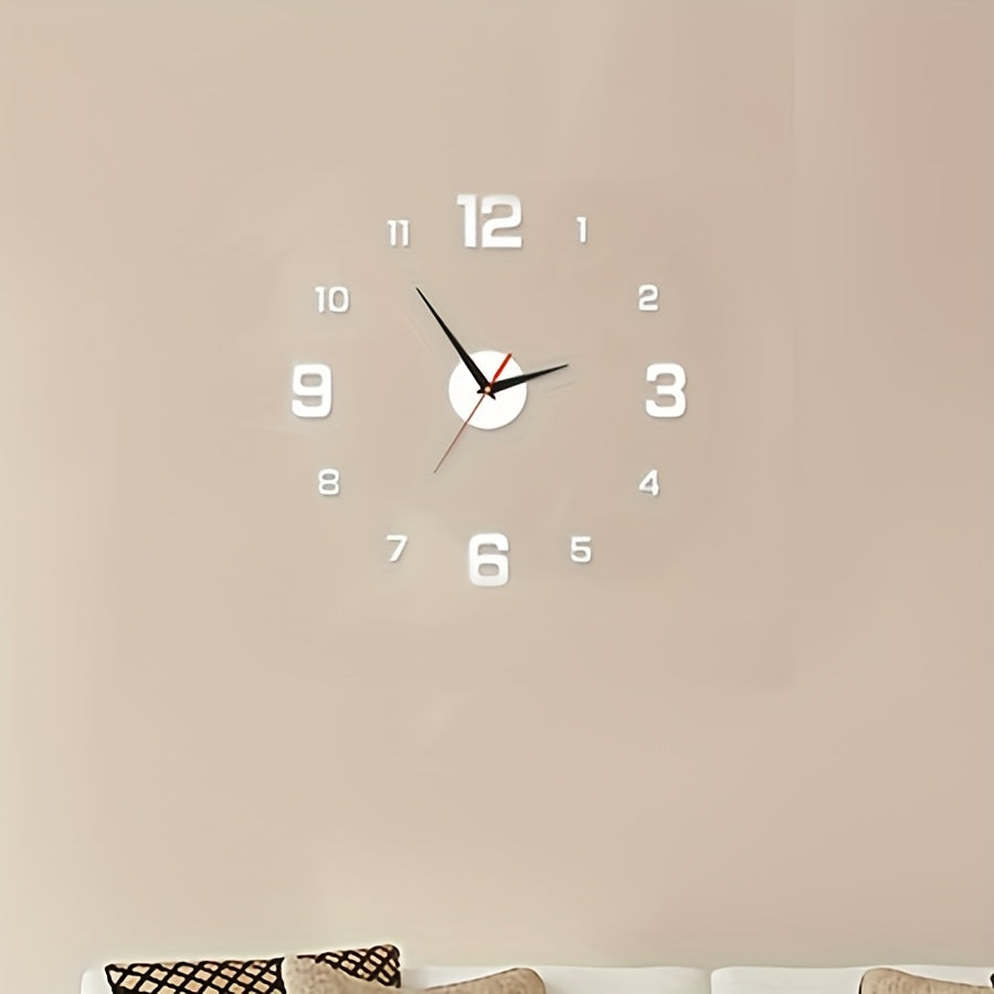 NONZHU Nordic Style Living Room Clock, DIY Acrylic Creative Clock Decoration, Simple Decoration Clock, Silent Wall Sticker Clock, Clock, Living Room and Bedroom Wall Sticker Creative Clock ((The Luminous Style Only Emits Light In Dark Environments)
