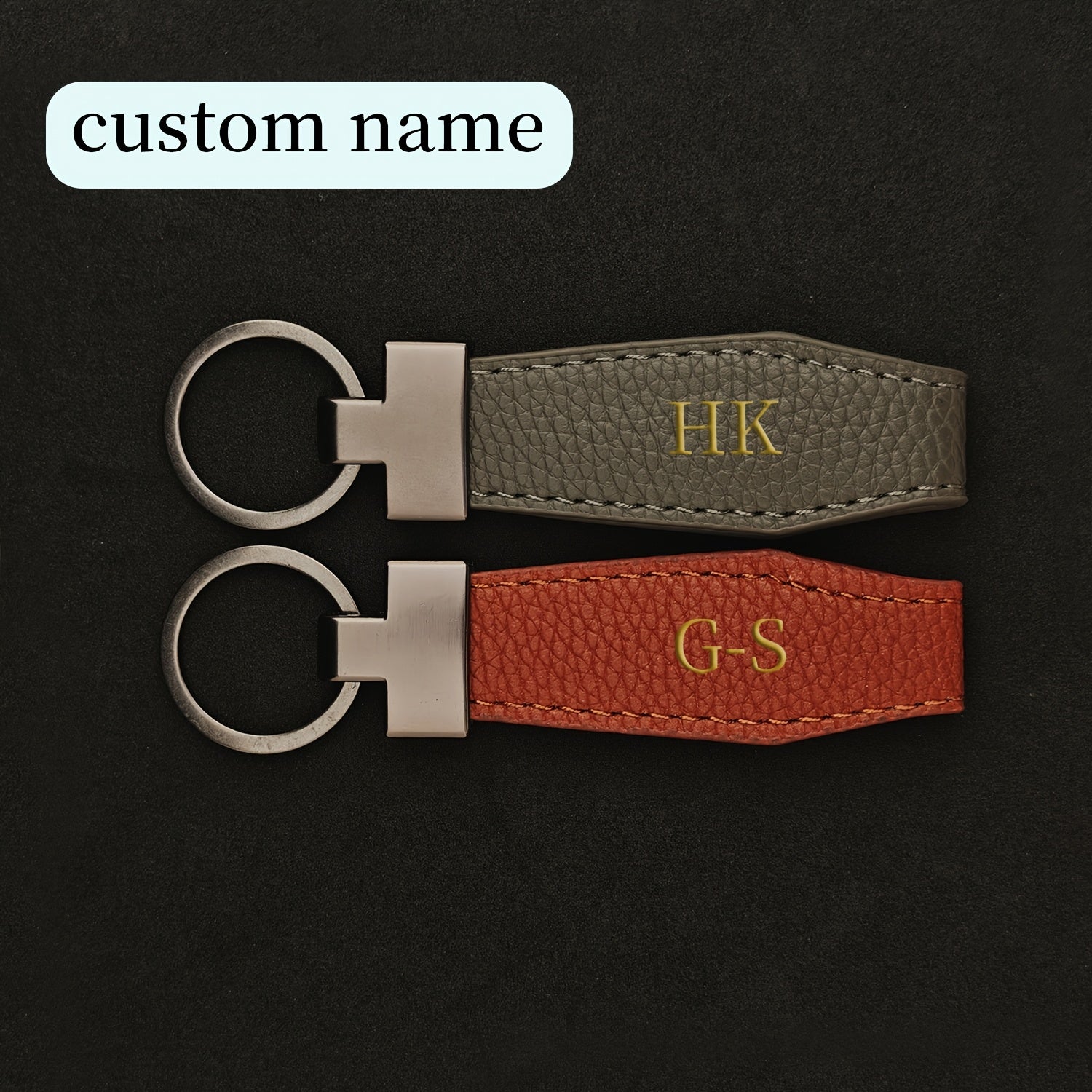 personalized car key chain made of ultra-fine fiber artificial PU Leather, personalized name customization, fashionable accessories suitable for both men and women, very suitable as gifts on birthdays such as Father's Day and Mother's Day