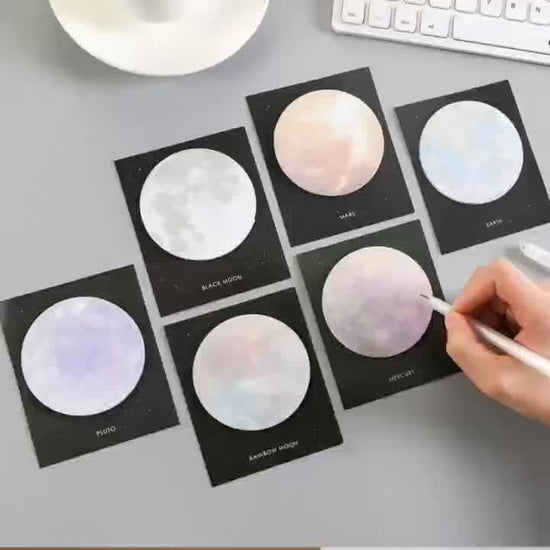 30 Sheets Per Book, 1/6pcs Planet Series Sticky Note Pads - Creative Celestial Body Memo Pad Set for Messages And Notes, Paper Material with Assorted Outer Space Designs - No Feathers