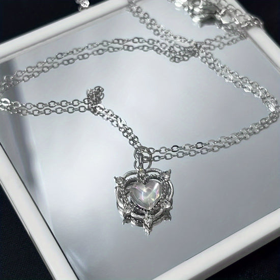 Moonstone Necklace Female New Trend Light Luxury Niche High-End Titanium Steel Sweet Clavicle Chain