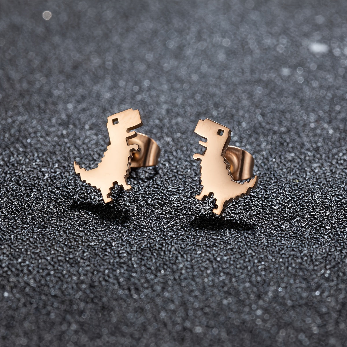 1-4 Pair New Fashion Minimalist Cute Female Stainless Steel Mini Dinosaur Stud Earrings for Jewelry Accessory Gifts