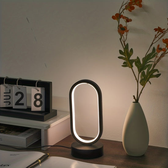 1pc AHFECTNY Modern Mini Table Lamp USB- with Dimmable 3-Color Adjustable, USB- Desk Lamp Suitable for Bedside, Office, Plug-in with Warm / /Neutral