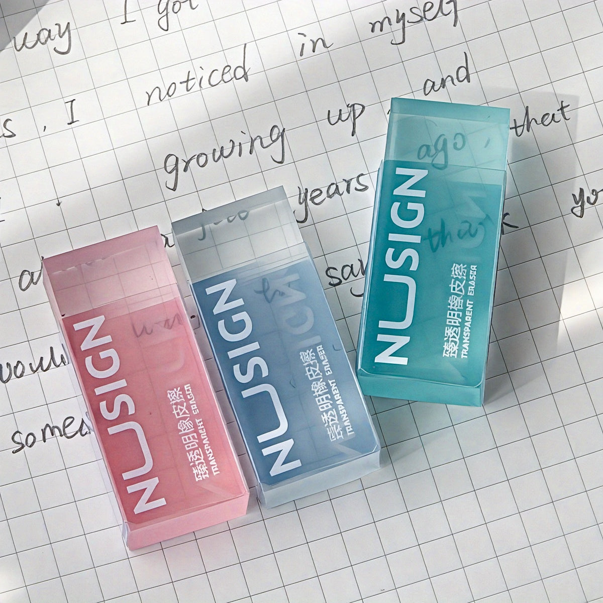 Deli Lovely Eraser for Ins Simplicity Solid Color Eraser Transparent Visible Pencil Eraser Back to School Cute Student Supplies (Color Random)