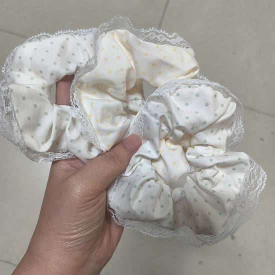 1/3pcs Sweet Lace-Trimmed Polka Dot Print Ponytail Holder, Elegant Sweet Fairy-Style Hair Tie, Versatile Korean-Style Durable Hair Elastic, Women's Hair Accessory, Valentine's Day Hair Accessory