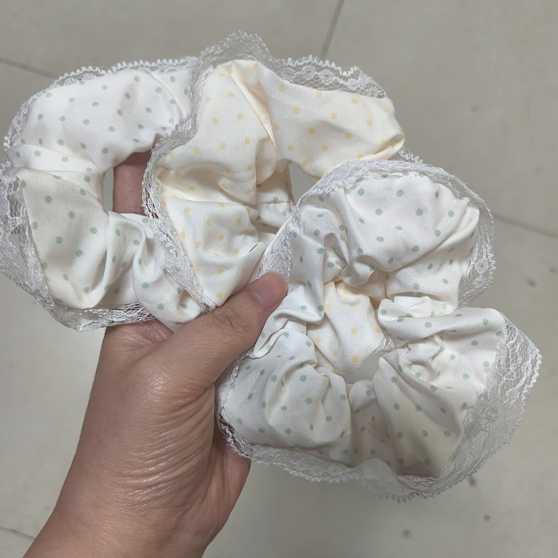 1/3pcs Sweet Lace-Trimmed Polka Dot Print Ponytail Holder, Elegant Sweet Fairy-Style Hair Tie, Versatile Korean-Style Durable Hair Elastic, Women's Hair Accessory, Valentine's Day Hair Accessory
