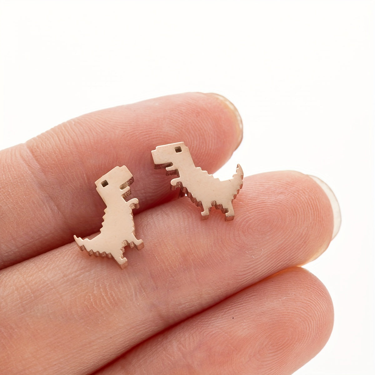 1-4 Pair New Fashion Minimalist Cute Female Stainless Steel Mini Dinosaur Stud Earrings for Jewelry Accessory Gifts