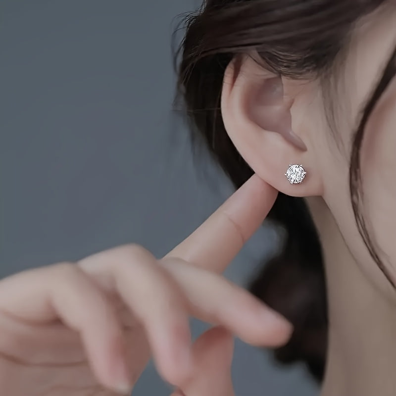 2025 Trendy Stud Earrings for Women - Hypoallergenic Silvery Elegant Jewelry, Versatile Gift