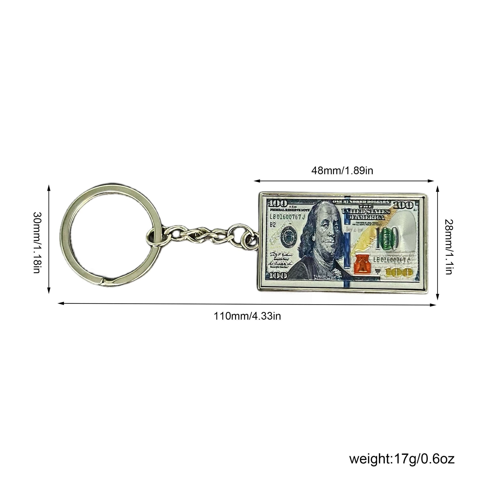 1pc, Mini Replica Dollar Keychain, Cool And Fun Replica Currency Keychain, Wallet Backpack Car Key Accessory Gift for Friends