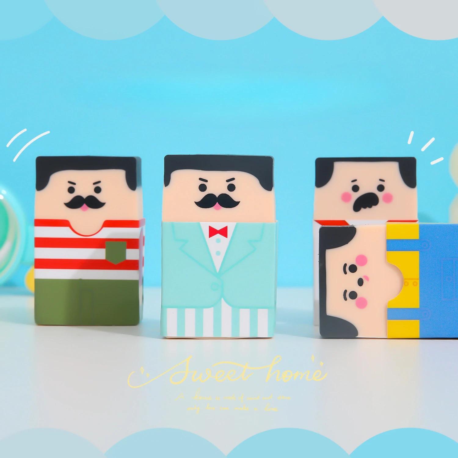 Creative Fun Professional Male Bald Brick Eraser - Cute Cartoon Worker Men Hair Thinning Eraser for Kawaii School Supplies & Adorable Stationery Lovers