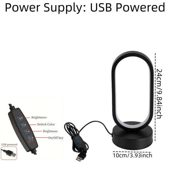 1pc AHFECTNY Modern Mini Table Lamp USB- with Dimmable 3-Color Adjustable, USB- Desk Lamp Suitable for Bedside, Office, Plug-in with Warm / /Neutral
