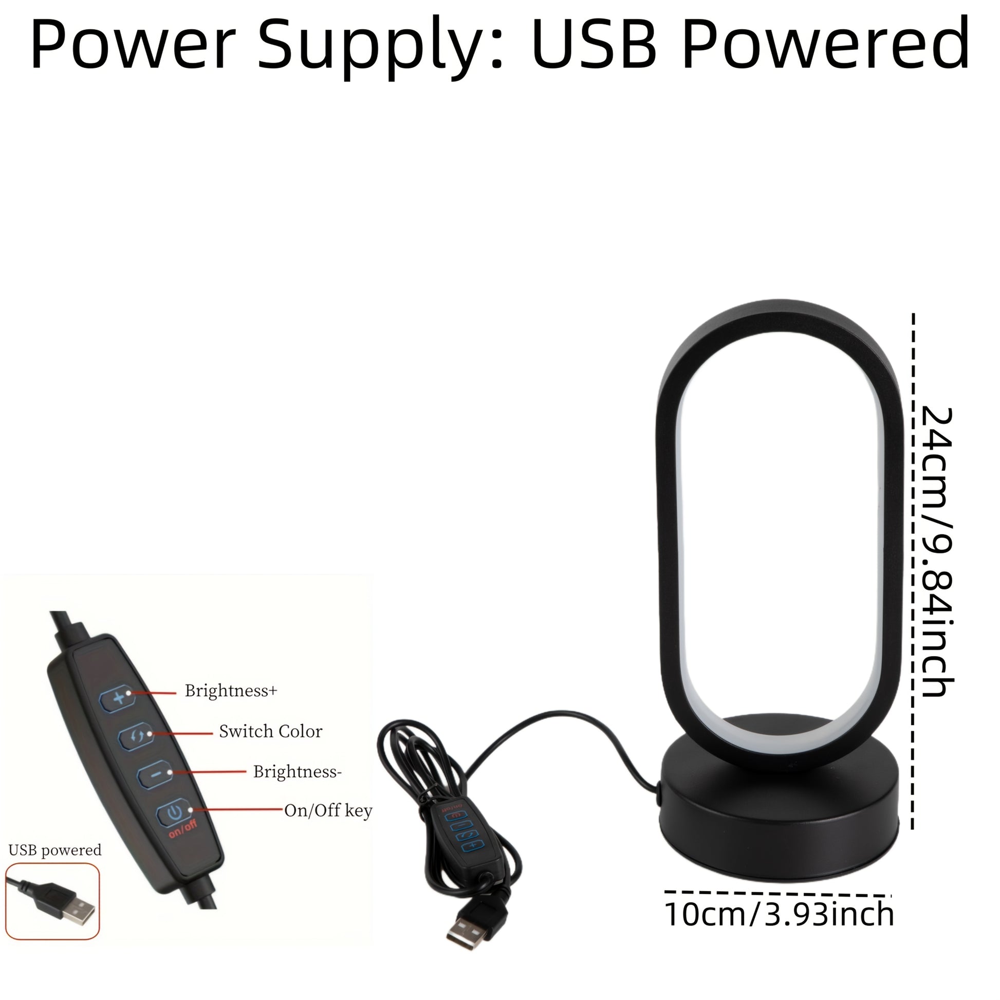 1pc AHFECTNY Modern Mini Table Lamp USB- with Dimmable 3-Color Adjustable, USB- Desk Lamp Suitable for Bedside, Office, Plug-in with Warm / /Neutral