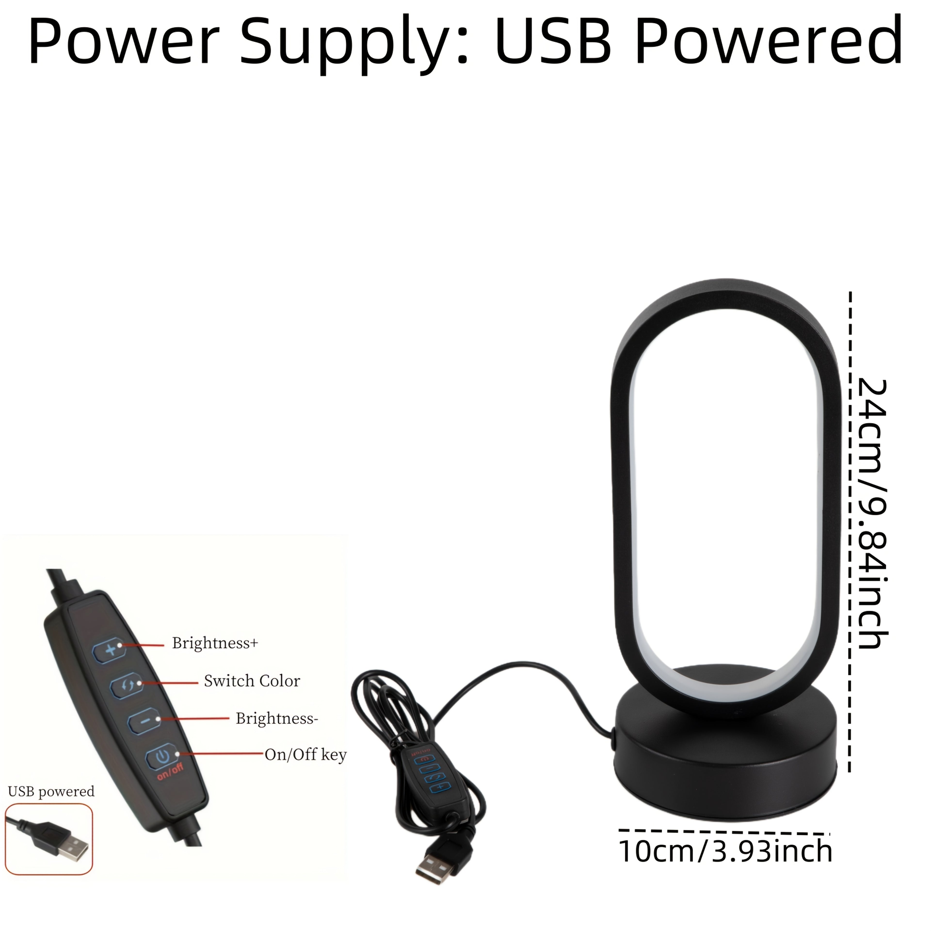 1pc AHFECTNY Modern Mini Table Lamp USB- with Dimmable 3-Color Adjustable, USB- Desk Lamp Suitable for Bedside, Office, Plug-in with Warm / /Neutral