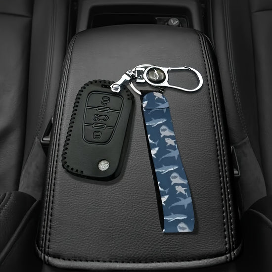 Adorable Cartoon Shark Design Wrist Keychain, Made of Synthetic Rubber Non-Woven Keyring, Suitable for Car, Camera, Backpack, Phone, And Household Keys, Unisex