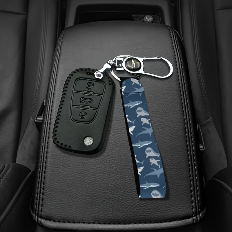 Adorable Cartoon Shark Design Wrist Keychain, Made of Synthetic Rubber Non-Woven Keyring, Suitable for Car, Camera, Backpack, Phone, And Household Keys, Unisex