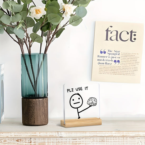 2D Flat 1pc, [Study King'S Desktop Motivation] PLZ USE IT English Original Sentence Ornament, Fun Decoration to Encourage Deep Work, Postgraduate/Civil Servant Self-Motivation Gift, Accompanying Every Moment of Focus And Thinking