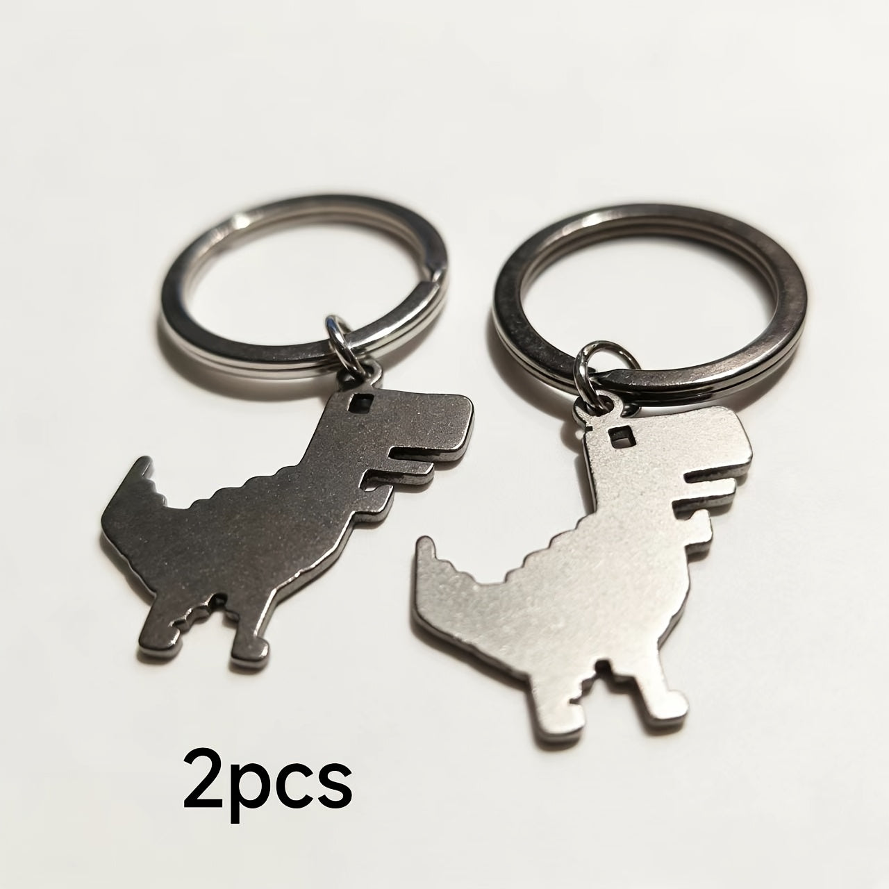 1pc 2pcs Personalized Pixel Dinosaur Keychain Valentine'S Day Couple Keychain Exquisite Pattern Keychain European And American Element Design Men And Women Family Keychain Suitable for Family Work Business Party Gathering