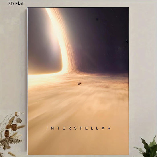 2D Flat, a Frameless Multi-size Canvas Painting, Interstellar Minimalist Poster _ Christopher Nolan _ Interstellar Merchandise _ Space Art _ Giant, 2D Flat