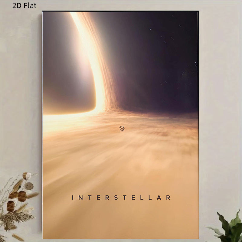 2D Flat, a Frameless Multi-size Canvas Painting, Interstellar Minimalist Poster _ Christopher Nolan _ Interstellar Merchandise _ Space Art _ Giant, 2D Flat