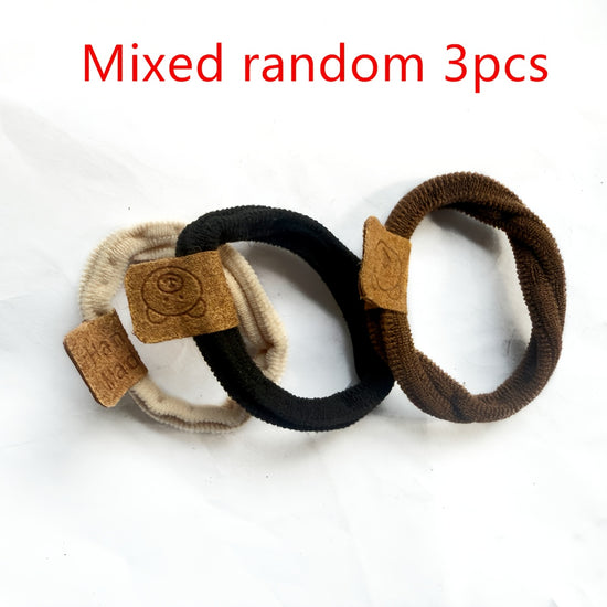 Random Mixing3/13/23pcs Cute Bear Pattern Hair Additions, Soft High Elasticity Hair Ties, Easy Versatile Ponytail Hair Ropes, Fashionable Cute Fabric Hair Additions, Suitable for And Women