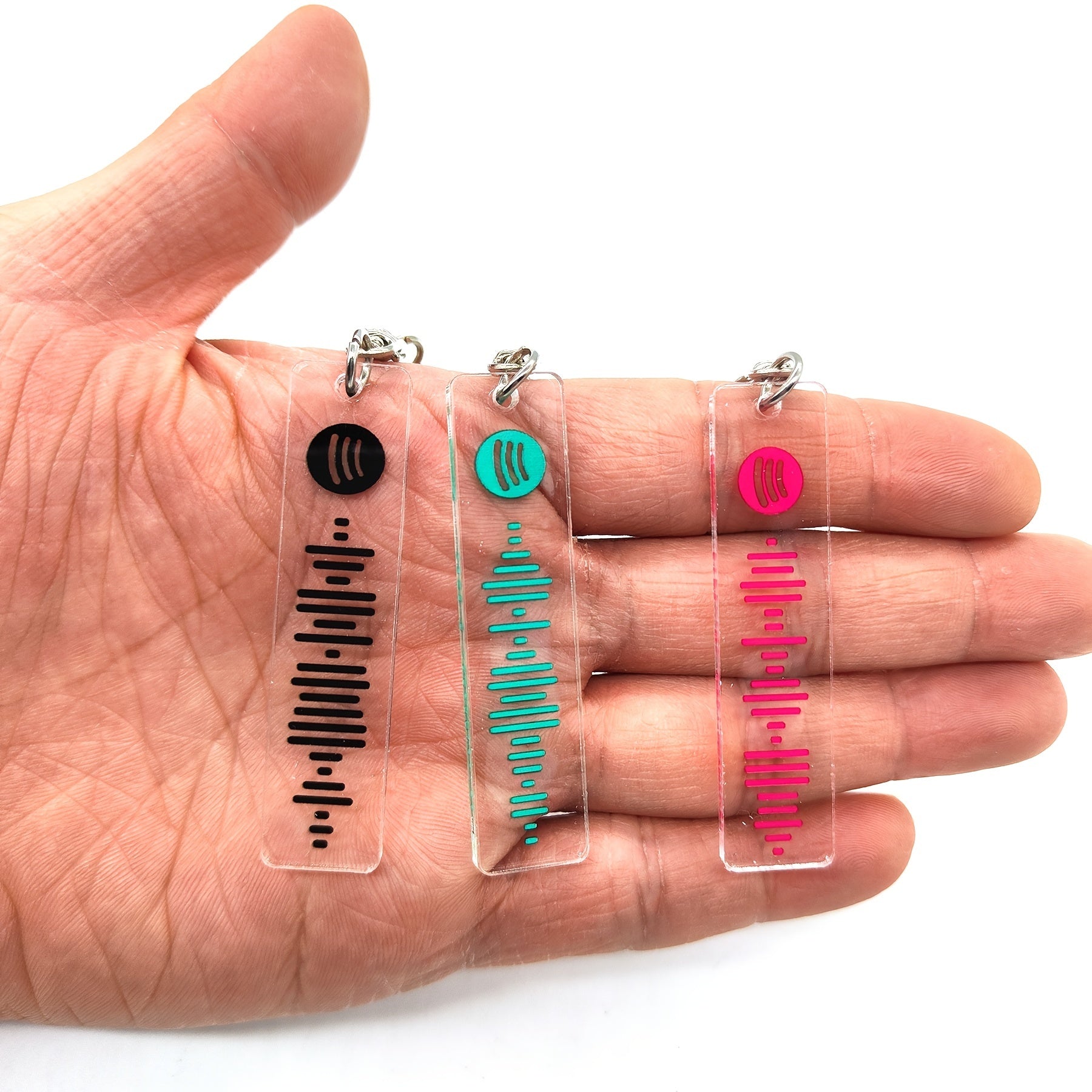 1pc Music Keychain Sound Wave Acrylic Keychains Accessories Cute Bag Pendant For Fans Gifts
