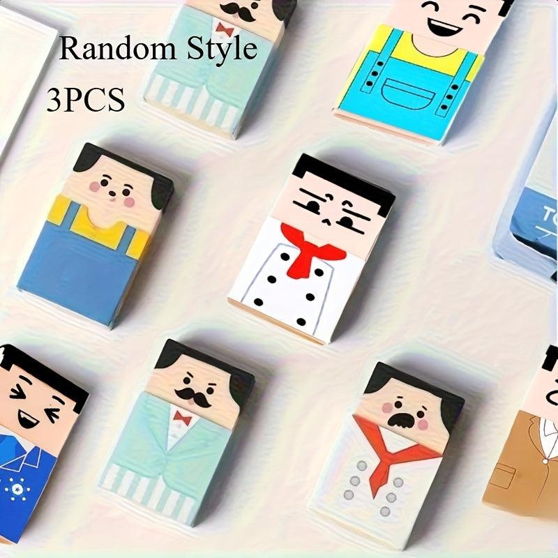 Men's Bald Eraser, Office Desktop Decoration, Classroom Prank, Birthday Gift, Cute Elderly Design - School and Workplace Stationery, Japanese Style, Father's Day Gift, Thanksgiving, Christmas Gift Random Style