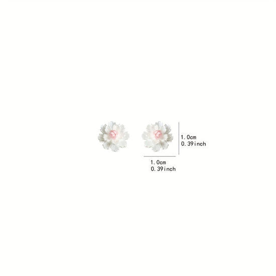 Popular Women'S Earrings, a Pair of Sweet And Stylish White Flower Designs, Unique Additions