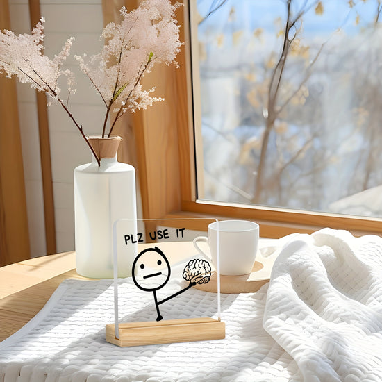 2D Flat 1pc, [Study King'S Desktop Motivation] PLZ USE IT English Original Sentence Ornament, Fun Decoration to Encourage Deep Work, Postgraduate/Civil Servant Self-Motivation Gift, Accompanying Every Moment of Focus And Thinking