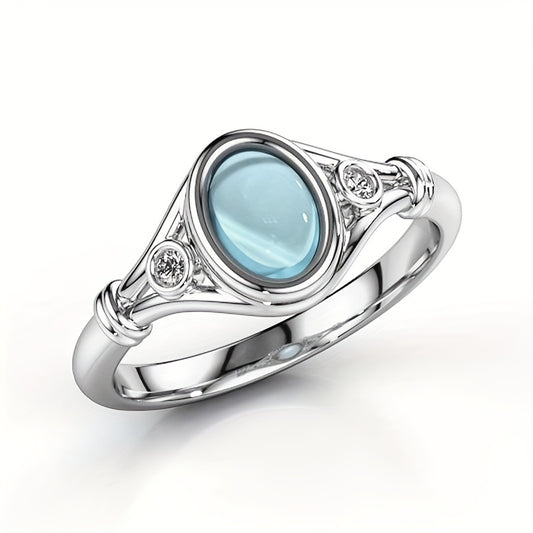 European And American Style Simple And Atmospheric Cat's Eye Stone Ring, Women's Fashionable And Versatile Jewelry