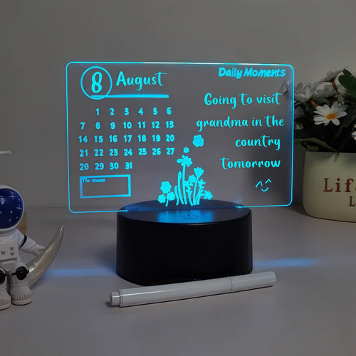 1pc DIY Calendar Message Board LED Night Light, USB Plug-in Ambient Lamp, DIY Writing Board USB Light, 7 Warm Colors with Two Light Modes, Suitable for Bedroom, Study, Bar, etc., Birthday Gift, Holiday Gift, Party Decoration, 3 Sizes Available, USB