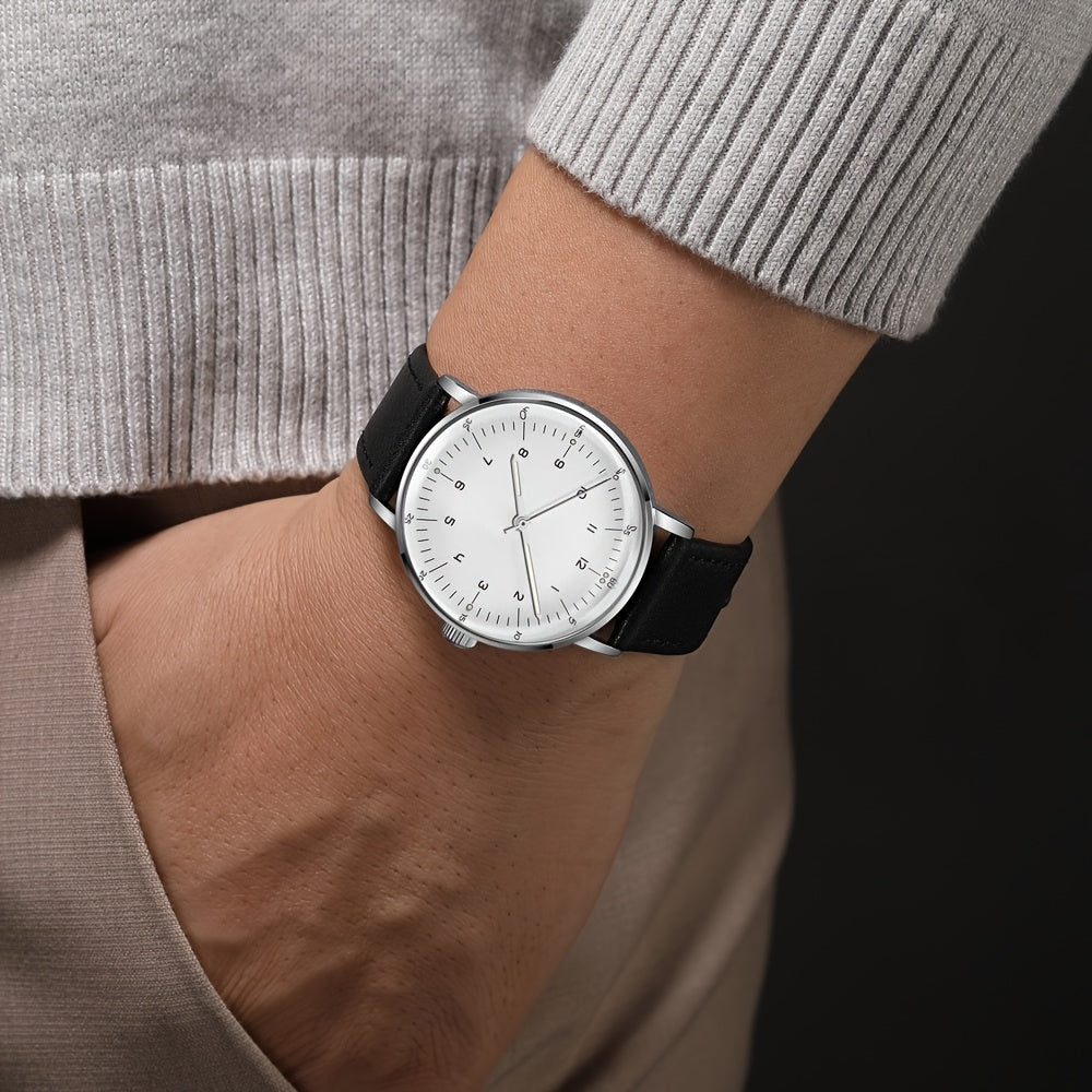 Minimalist Mechanical Watch Hat Glass Simple Dial Face Branded Wristwatch Hand Wind Movement Automatic Clock Unisex
